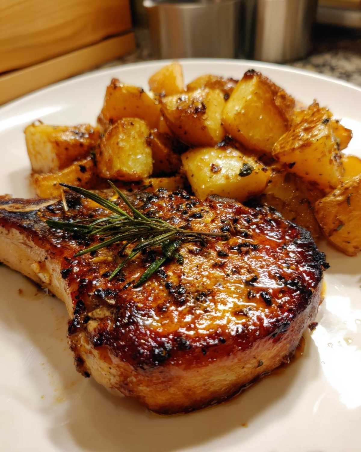Baked Pork Chops and Potatoes - detail 1