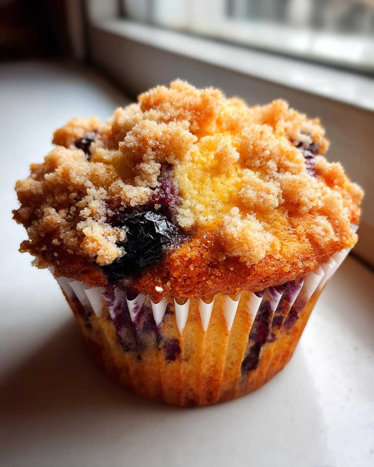 Bakery-Style Blueberry Muffins with Streusel Topping - detail 2
