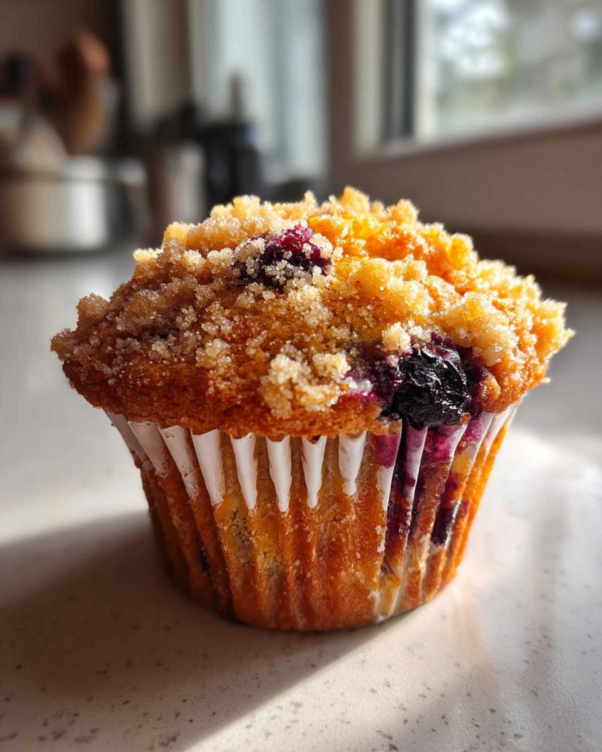 Bakery-Style Blueberry Muffins with Streusel Topping - detail 3
