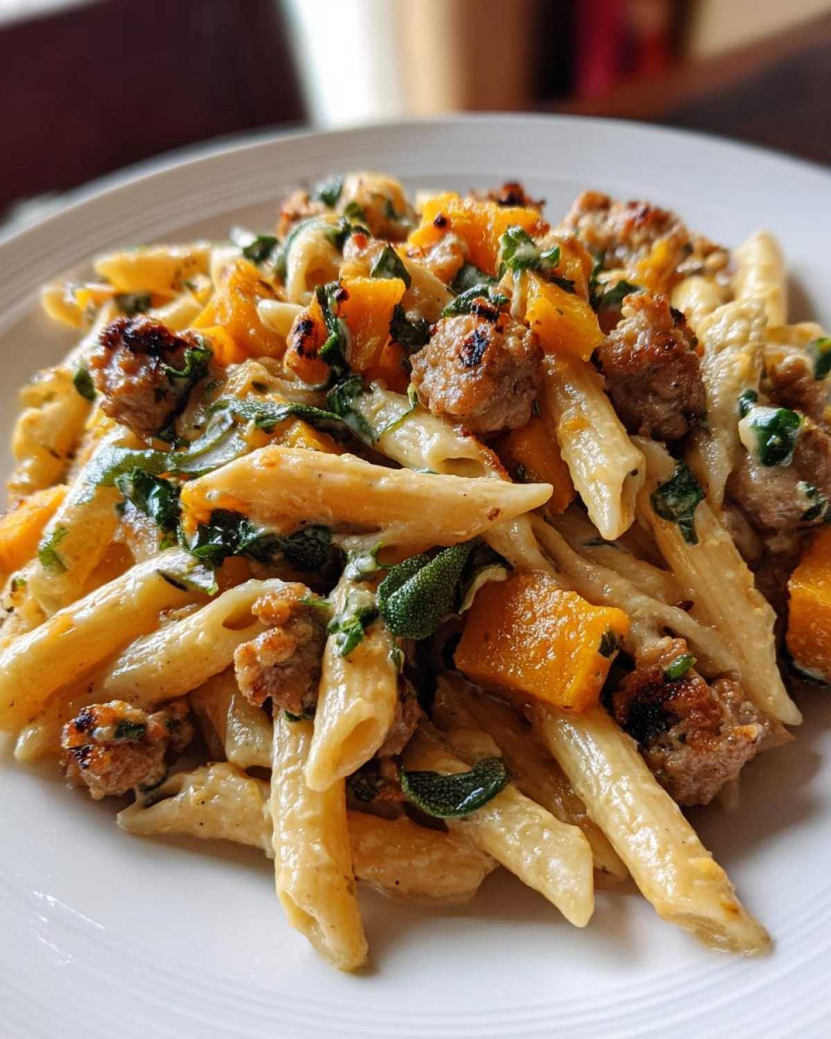 Butternut Squash and Sausage Pasta - detail 1