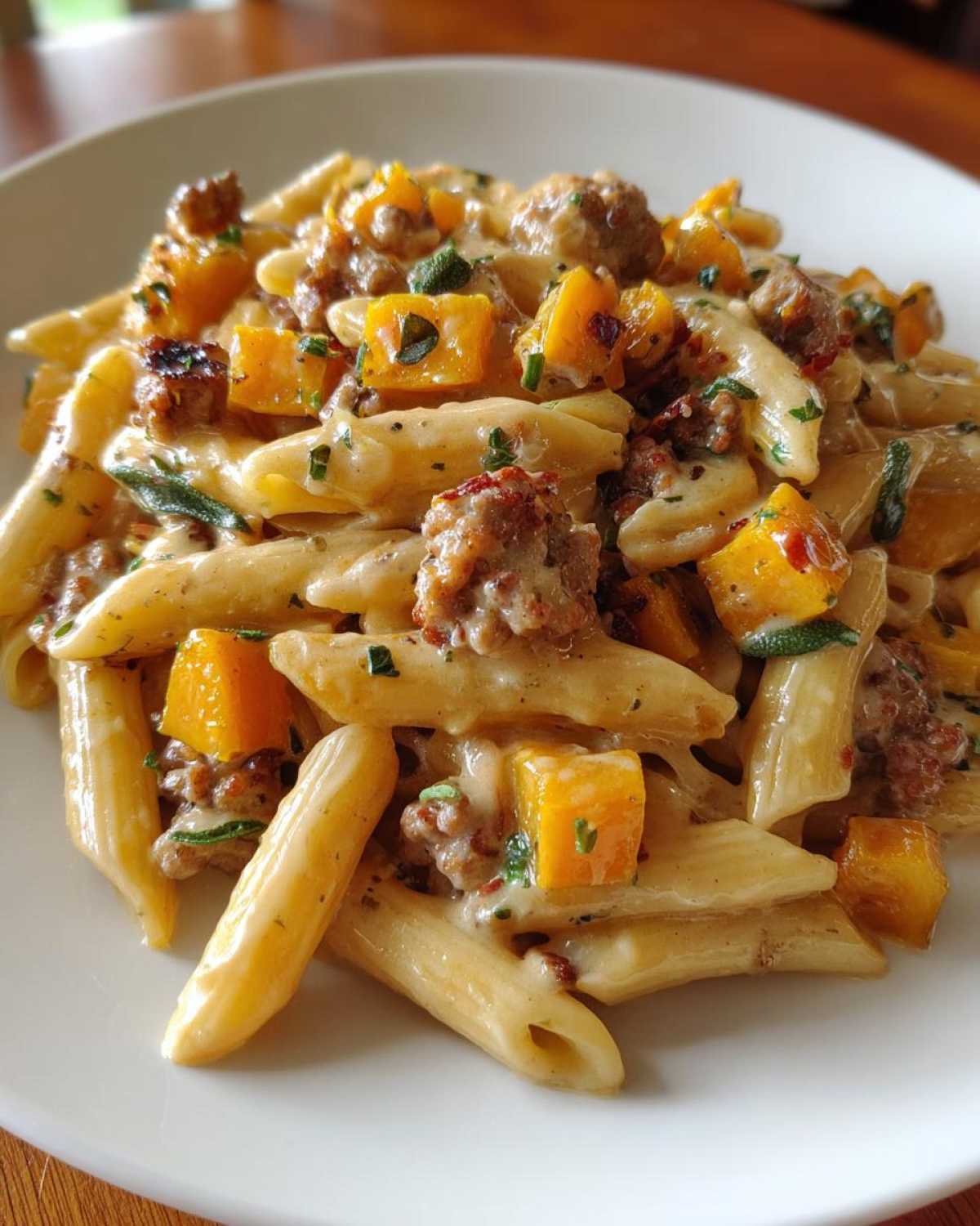 Butternut Squash and Sausage Pasta - detail 3