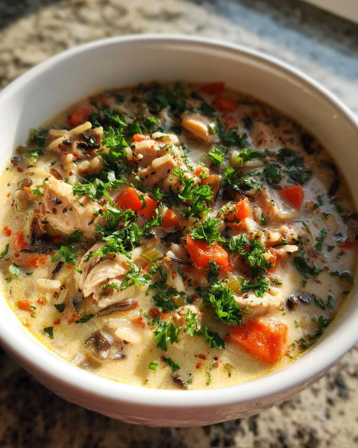 Creamy Chicken and Wild Rice Soup - detail 1
