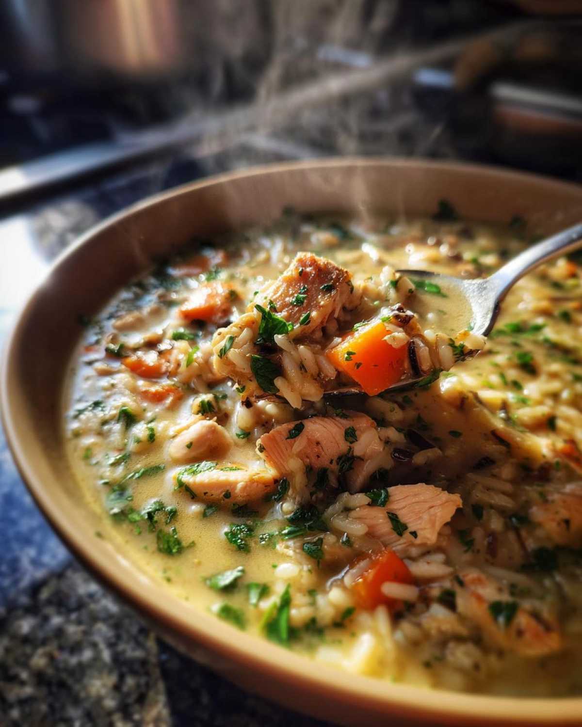 Creamy Chicken and Wild Rice Soup - detail 3