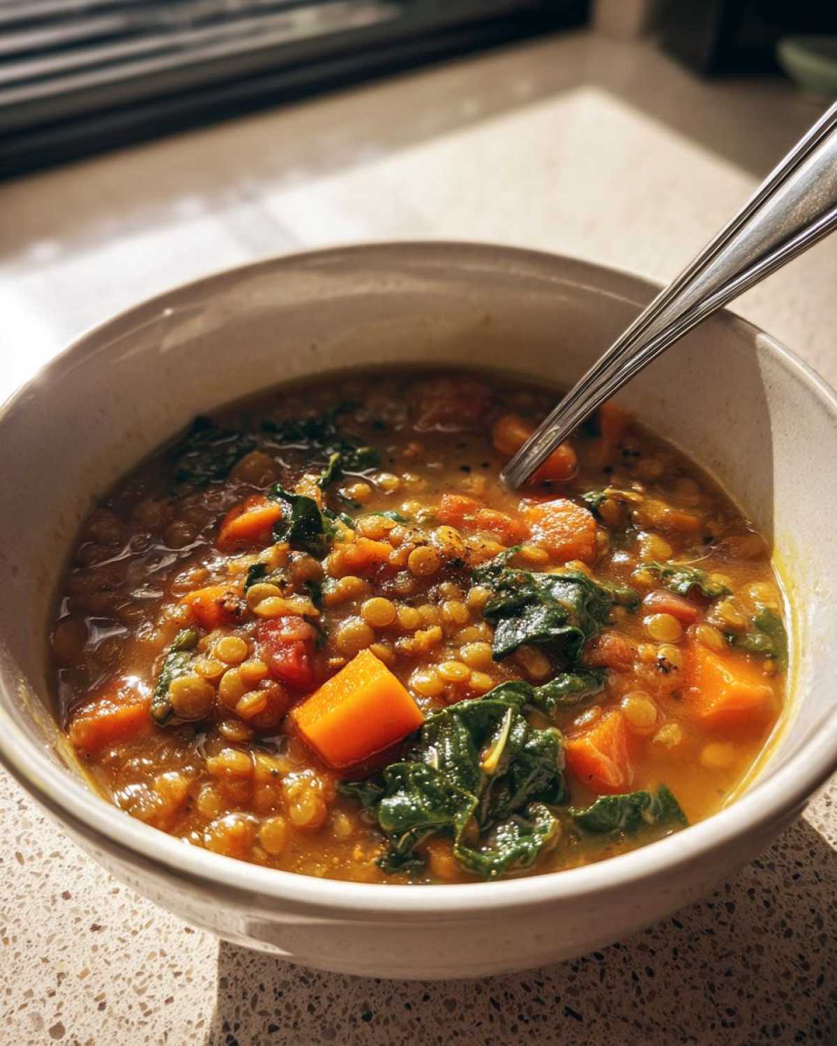 Hearty Lentil and Vegetable Soup - detail 1