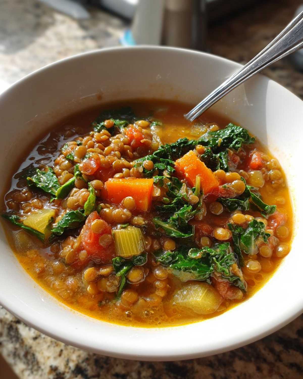 Hearty Lentil and Vegetable Soup - detail 2