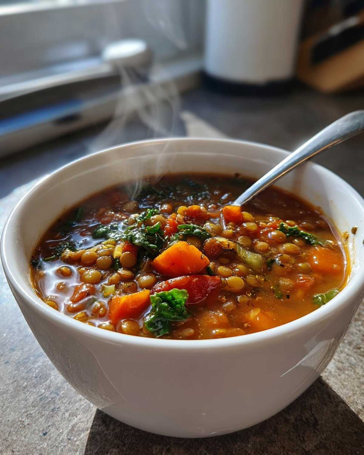 Hearty Lentil and Vegetable Soup - detail 3