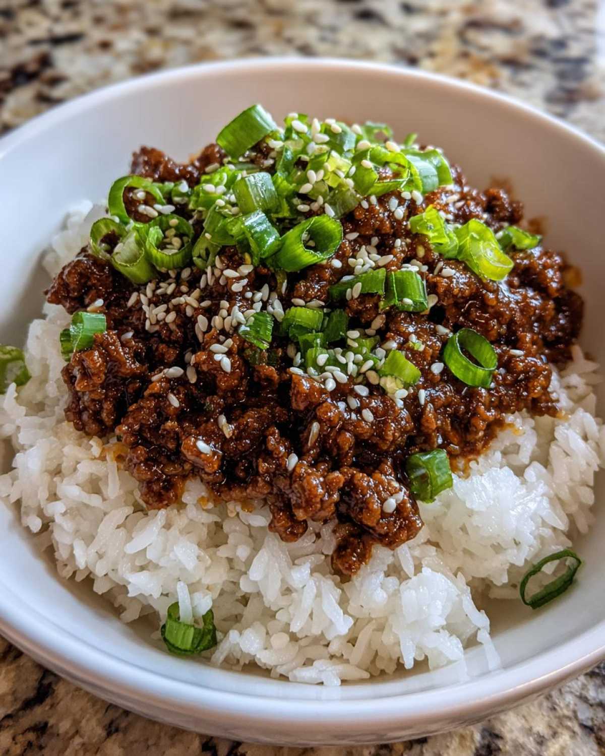 Korean Ground Beef and Rice Bowls - detail 2