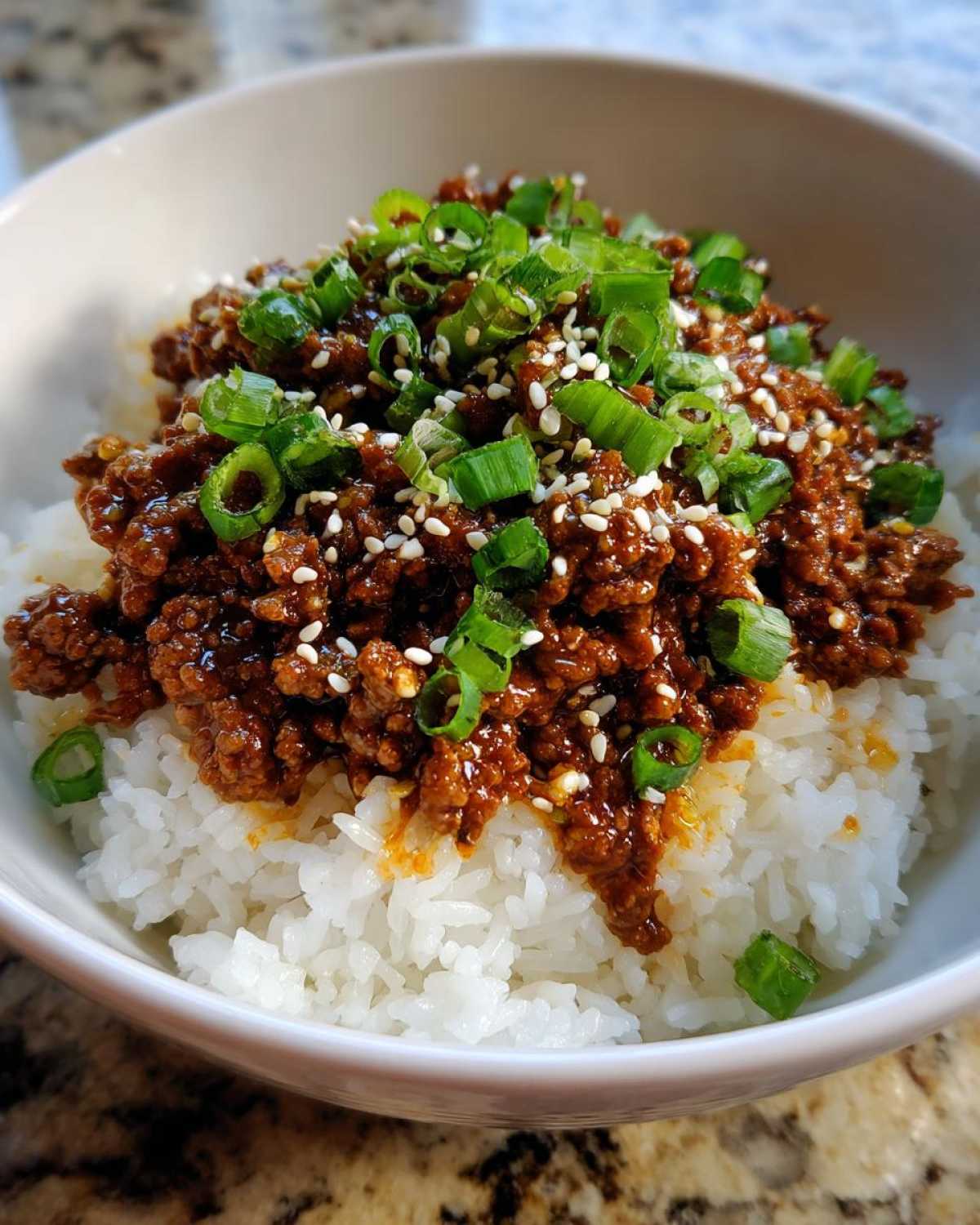 Korean Ground Beef and Rice Bowls - detail 3