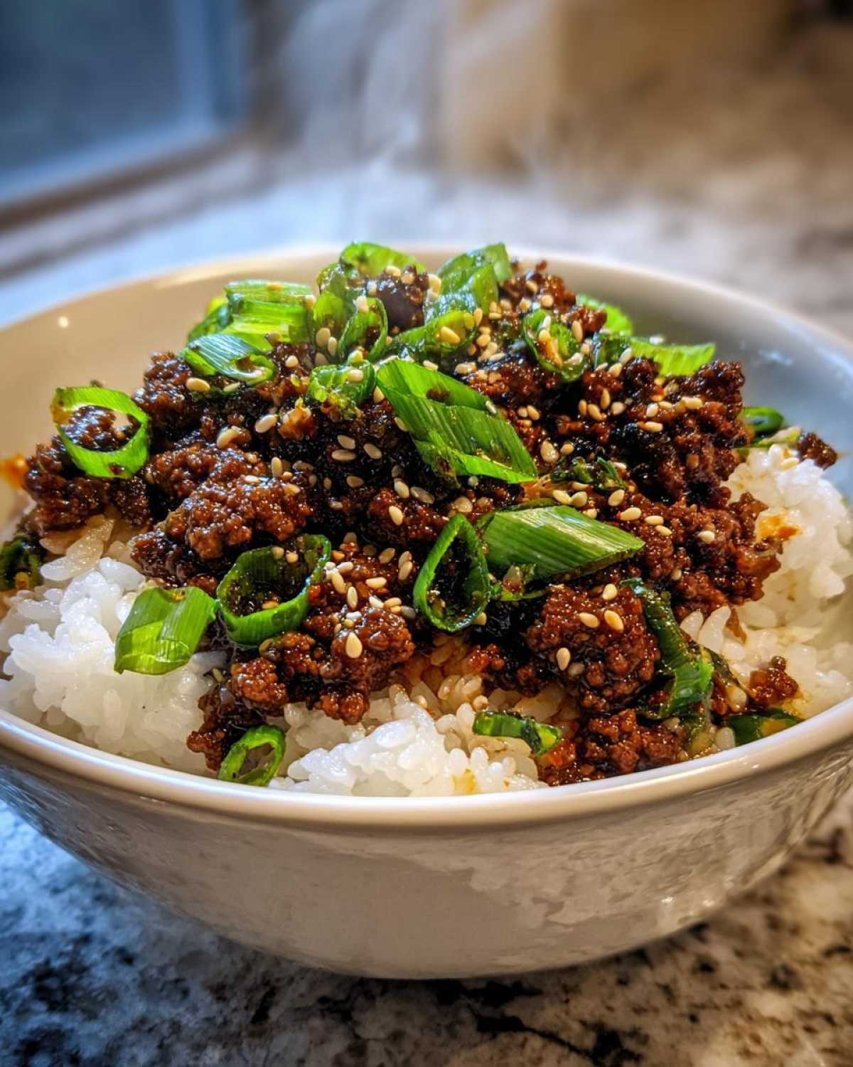 Korean Ground Beef and Rice Bowls - detail 3