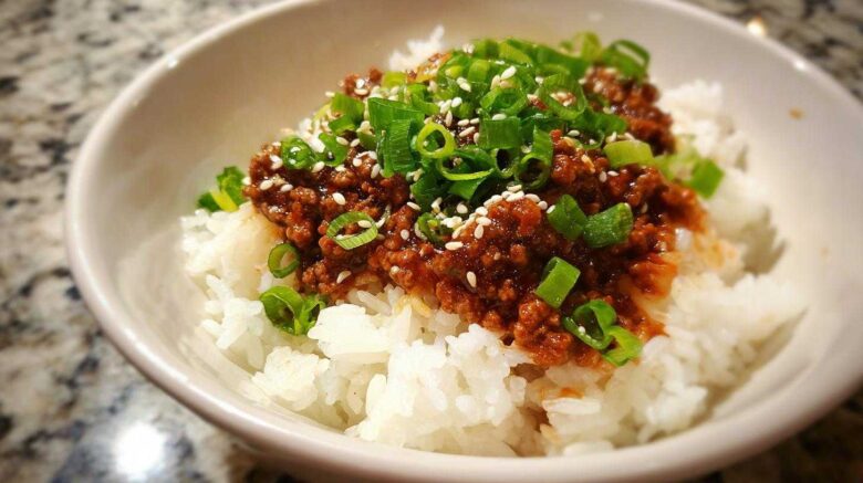 Korean Ground Beef and Rice Bowls