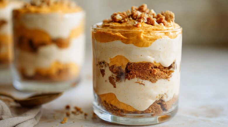 Layered Pumpkin Fluff Parfaits