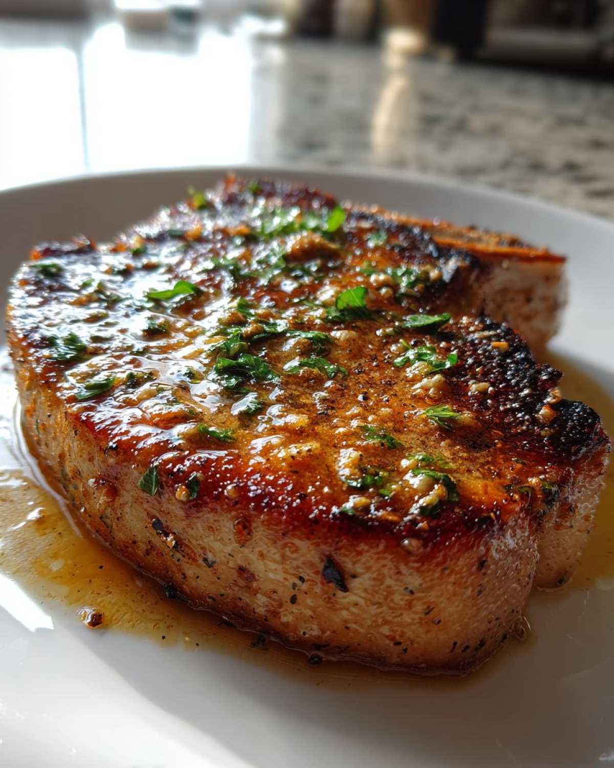 Pan-Seared Pork Chops with Garlic Butter - detail 1