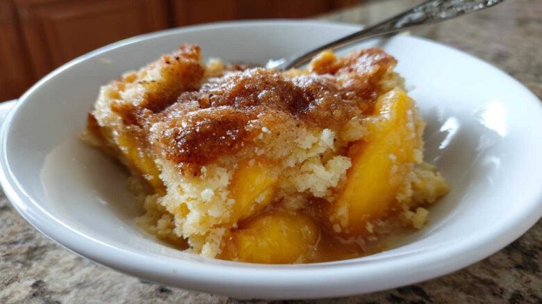 Peach Cobbler with Cake Mix Topping