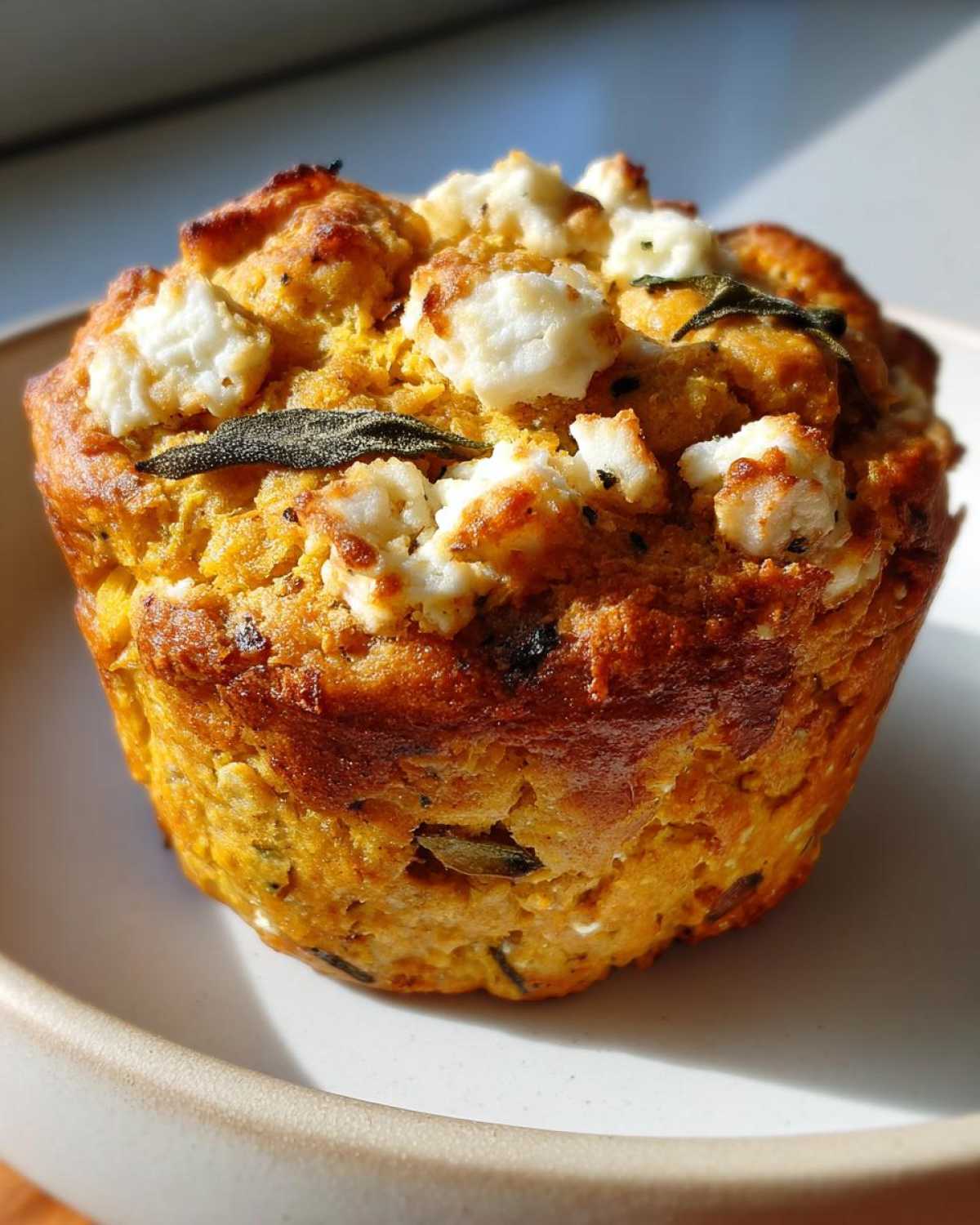 Savory Pumpkin Muffins with Sage and Feta - detail 1