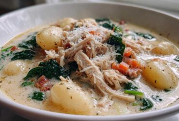 Slow Cooker Chicken Gnocchi Soup (Olive Garden Copycat)