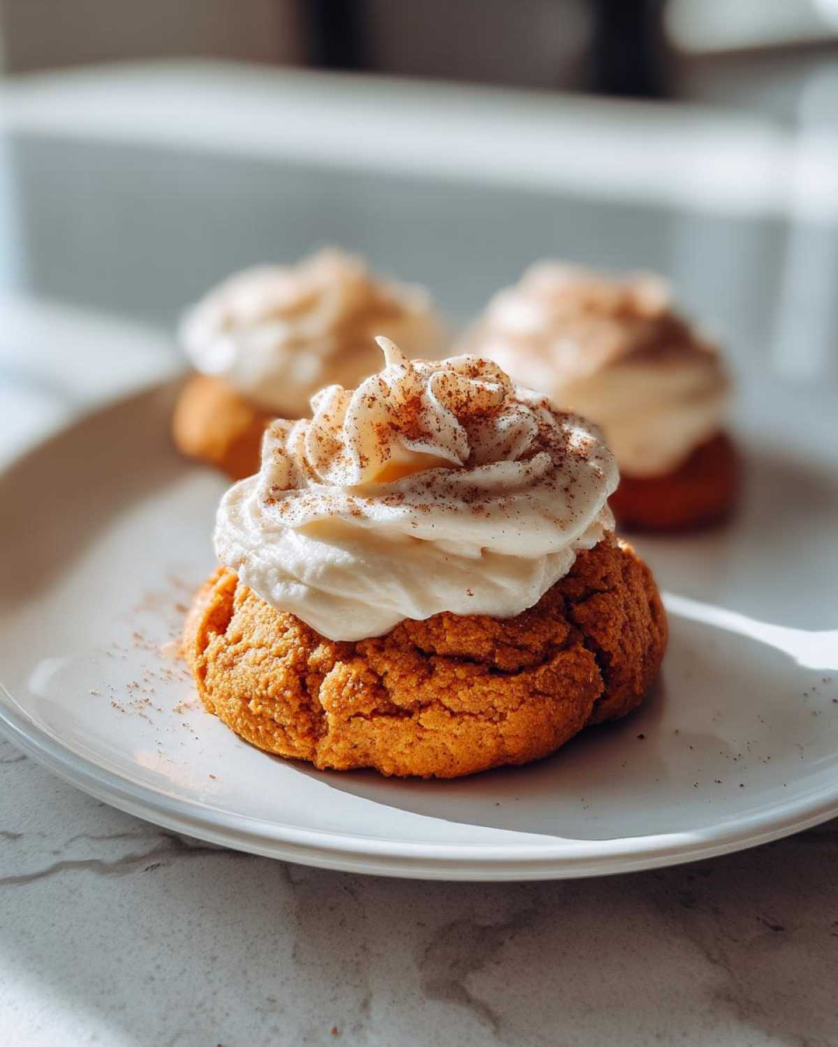 Soft Pumpkin Cookies with Cream Cheese Frosting - detail 3
