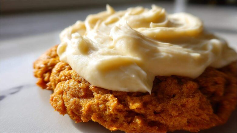 Soft Pumpkin Cookies with Cream Cheese Icing