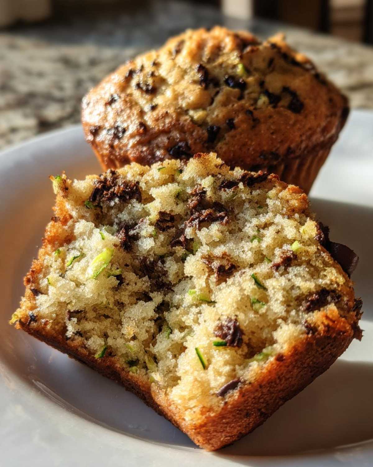 Chocolate chip zucchini muffins - detail 1