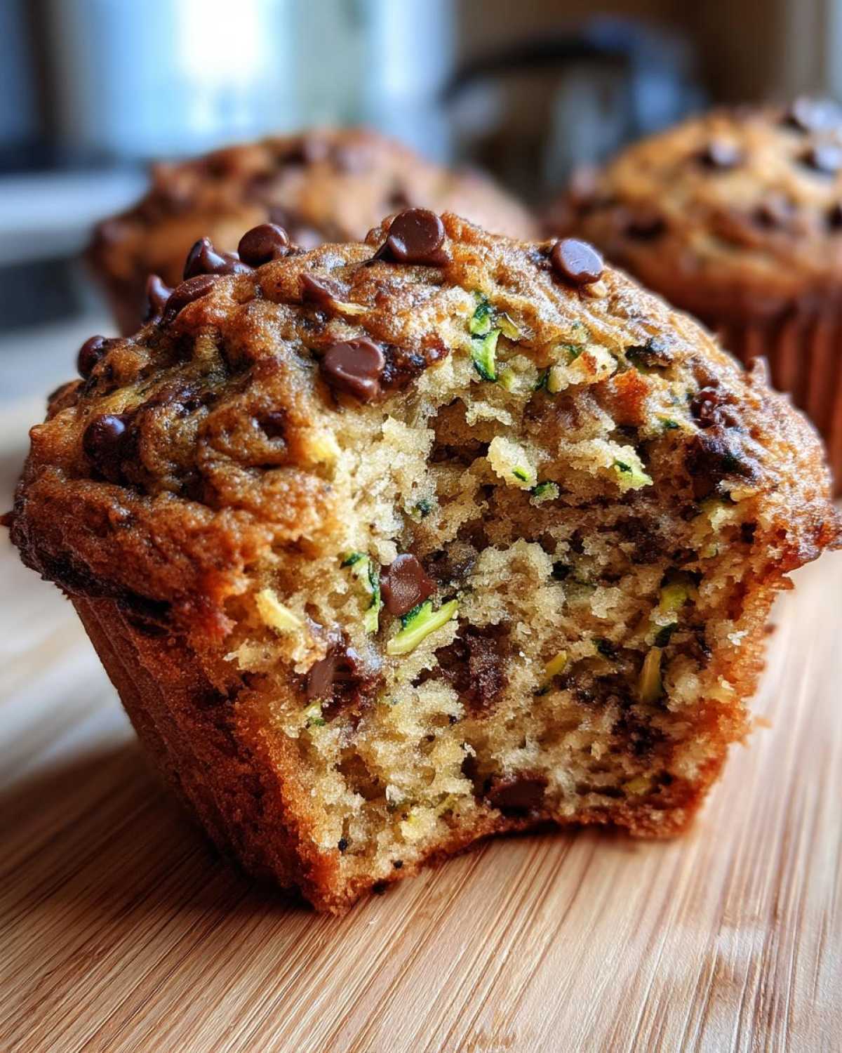 Chocolate chip zucchini muffins - detail 3