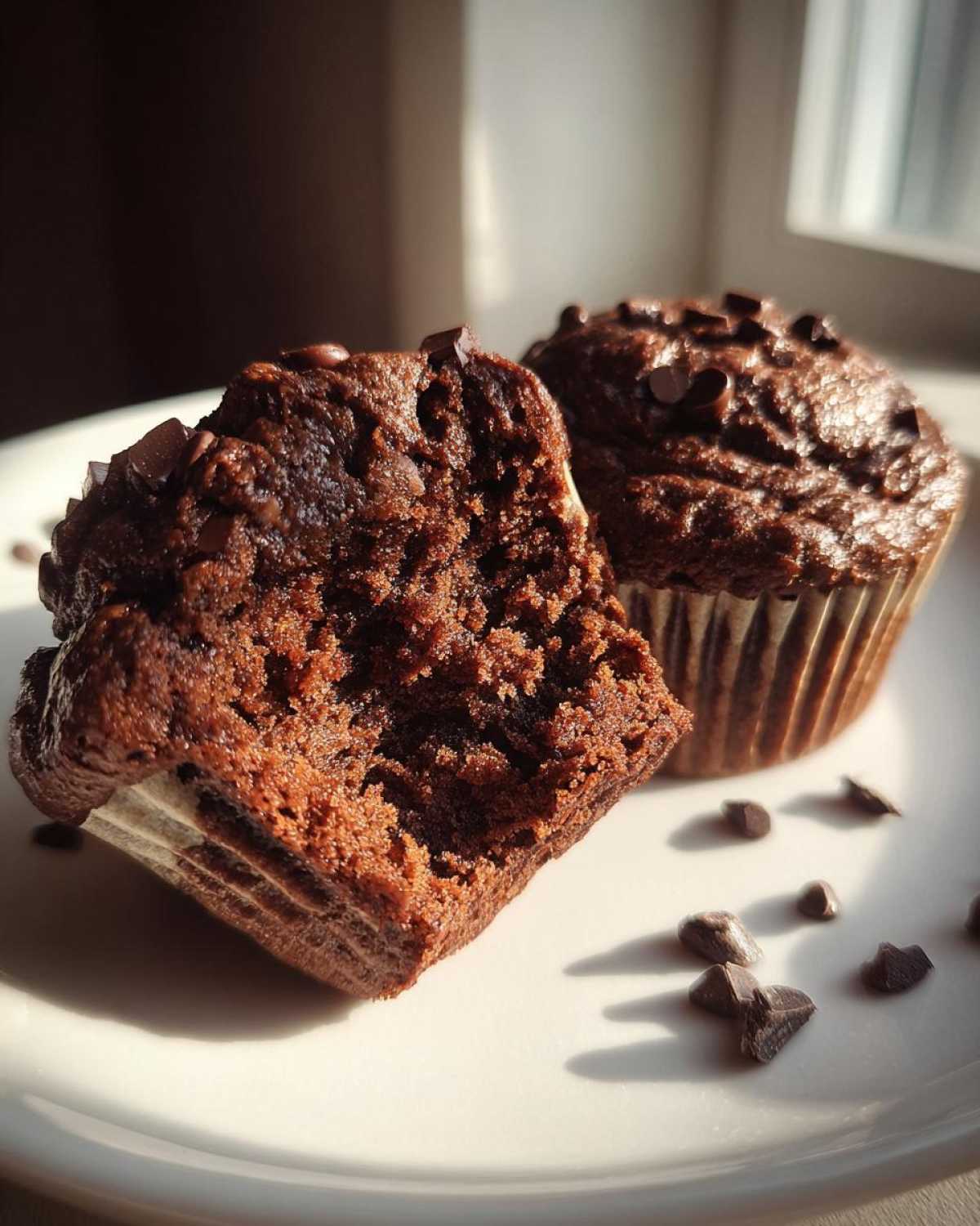 Chocolate protein muffins - detail 2