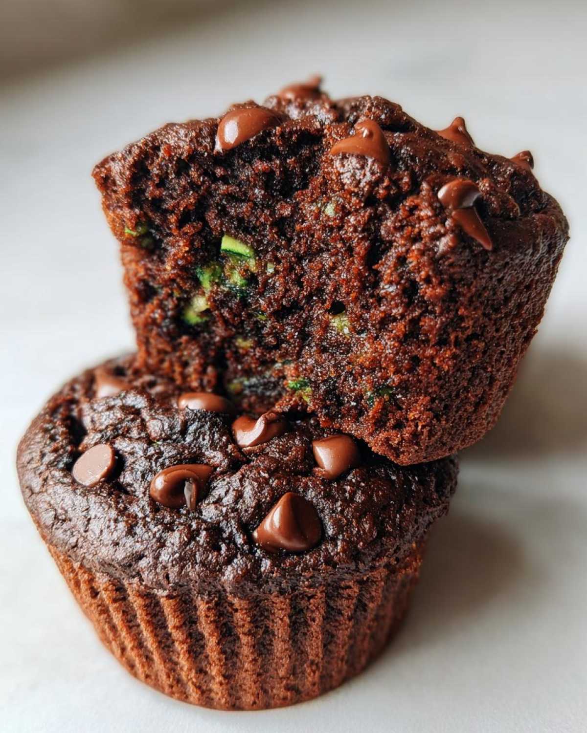 Double Chocolate Zucchini Muffins - detail 2