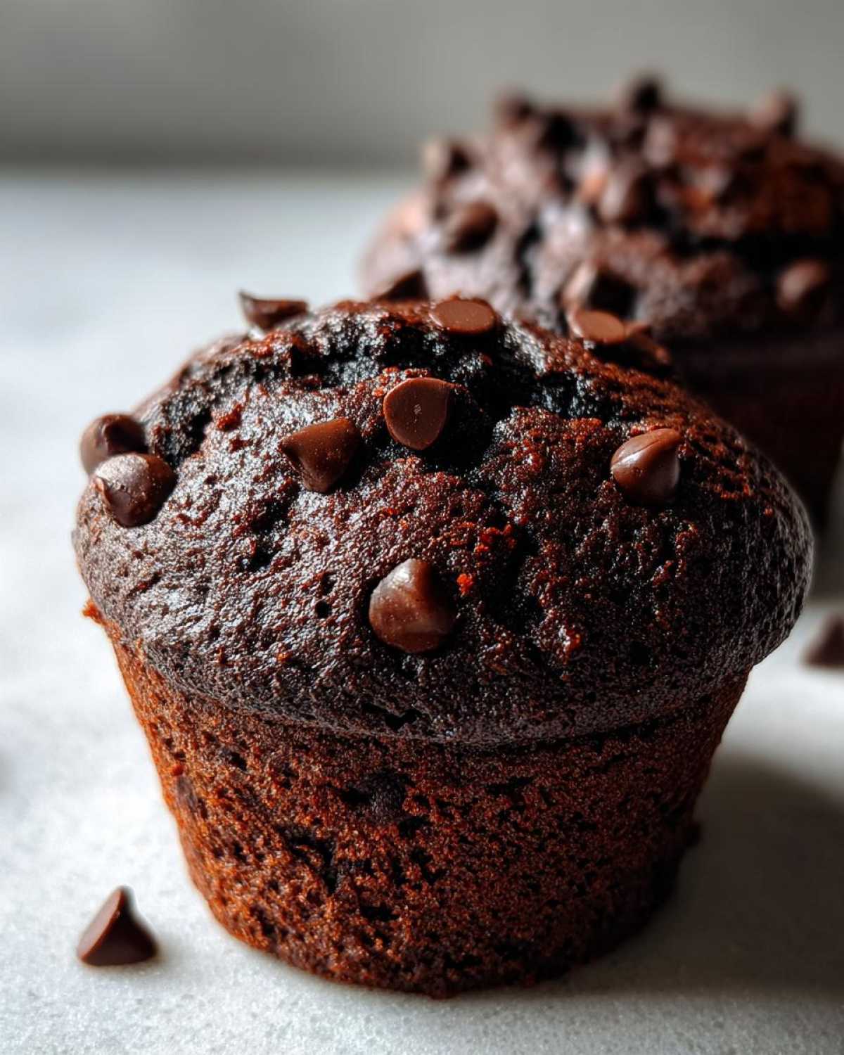 Double chocolate chip muffins - detail 2