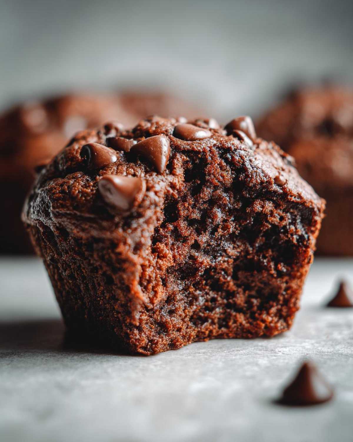 Double chocolate chip muffins - detail 3
