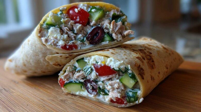 Greek tuna wrap