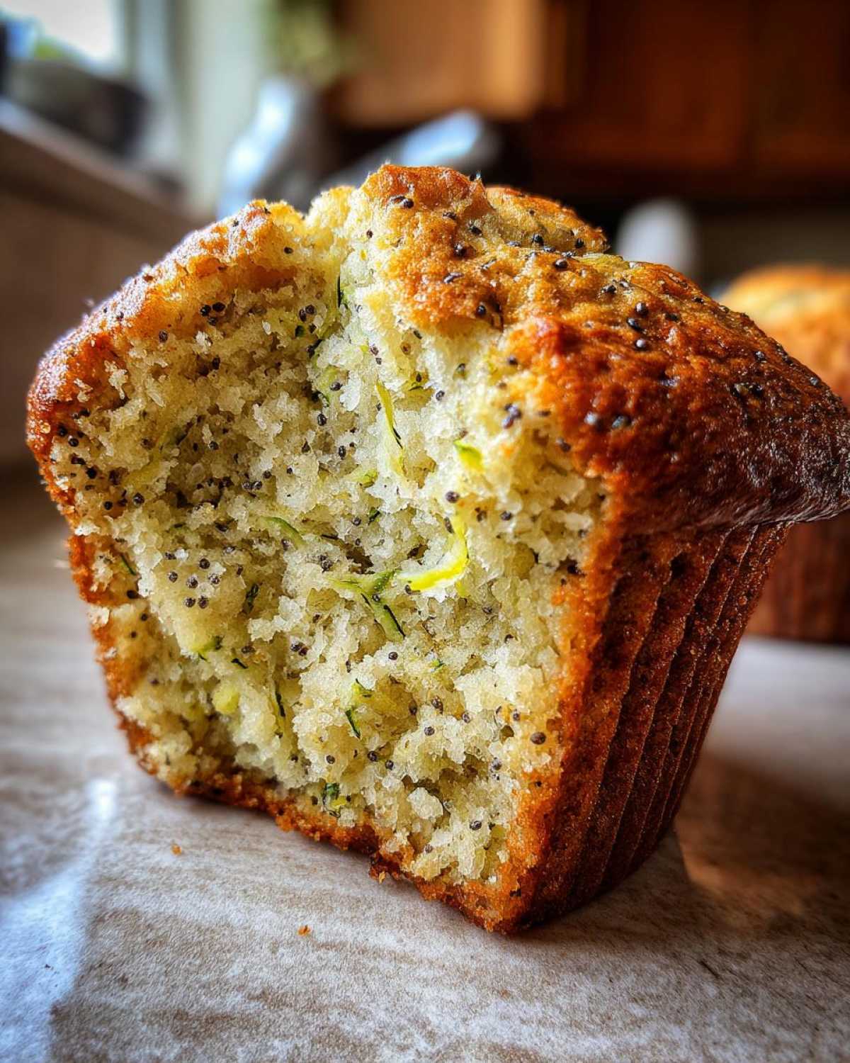 Lemon Poppy Seed Zucchini Muffins - detail 2