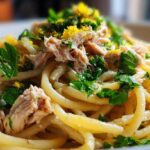 Lemon garlic tuna pasta