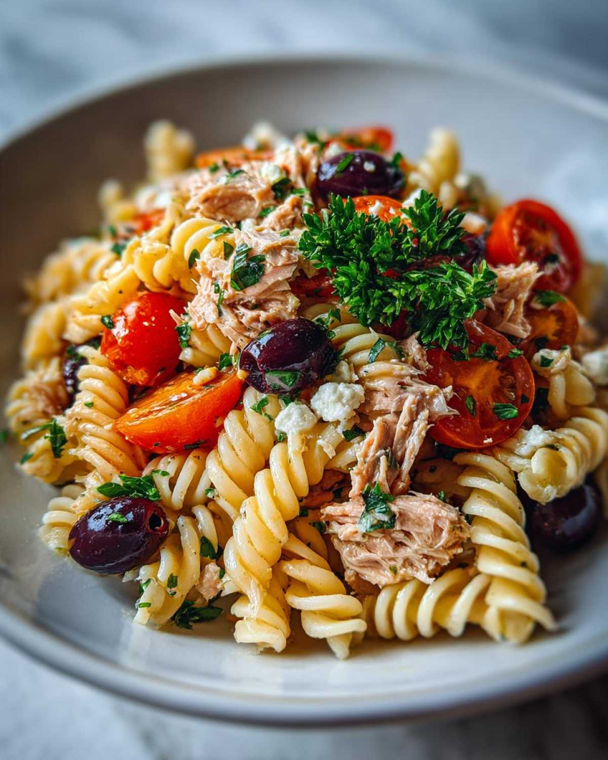 Mediterranean tuna pasta salad - detail 1