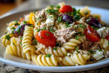 Mediterranean tuna pasta salad