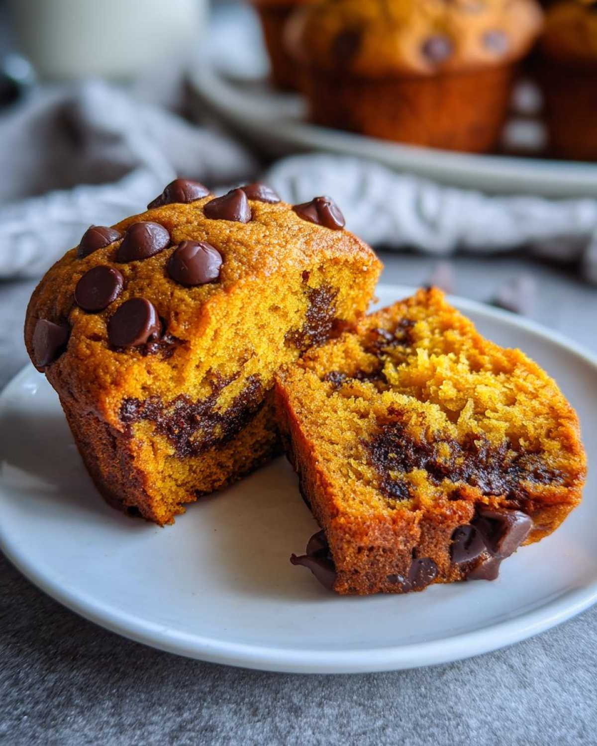 Pumpkin chocolate chip muffins - detail 3