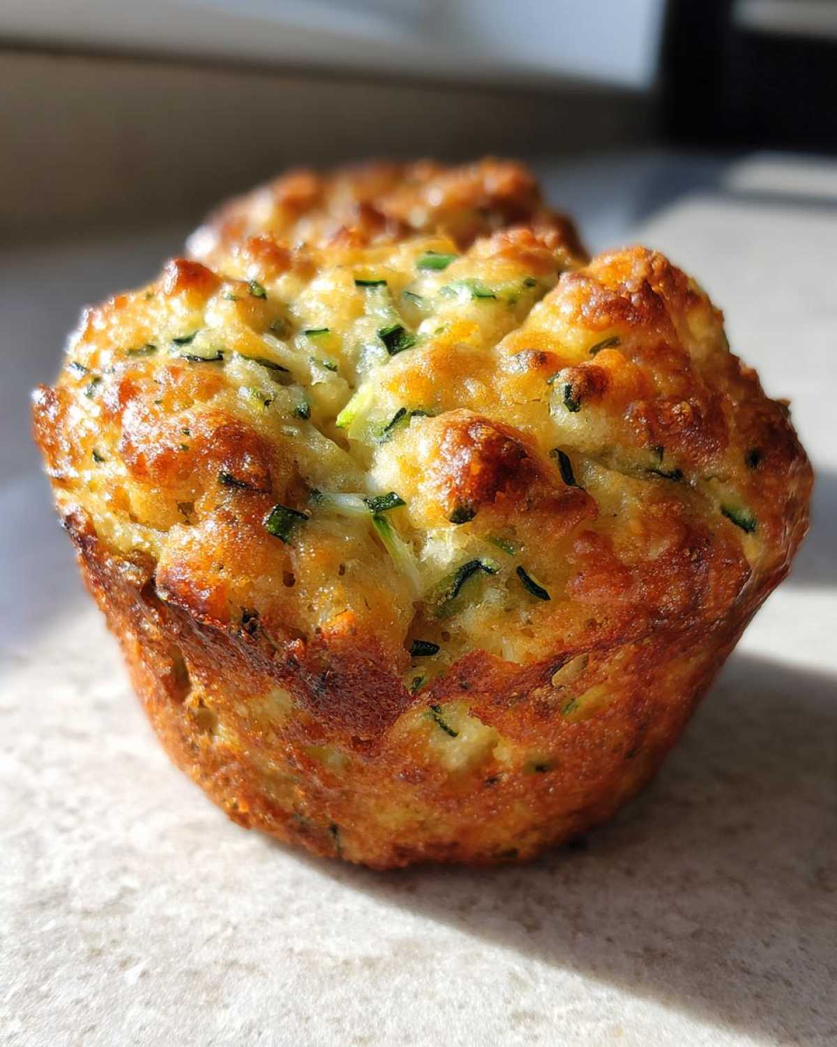 Savory zucchini cheese muffins - detail 2