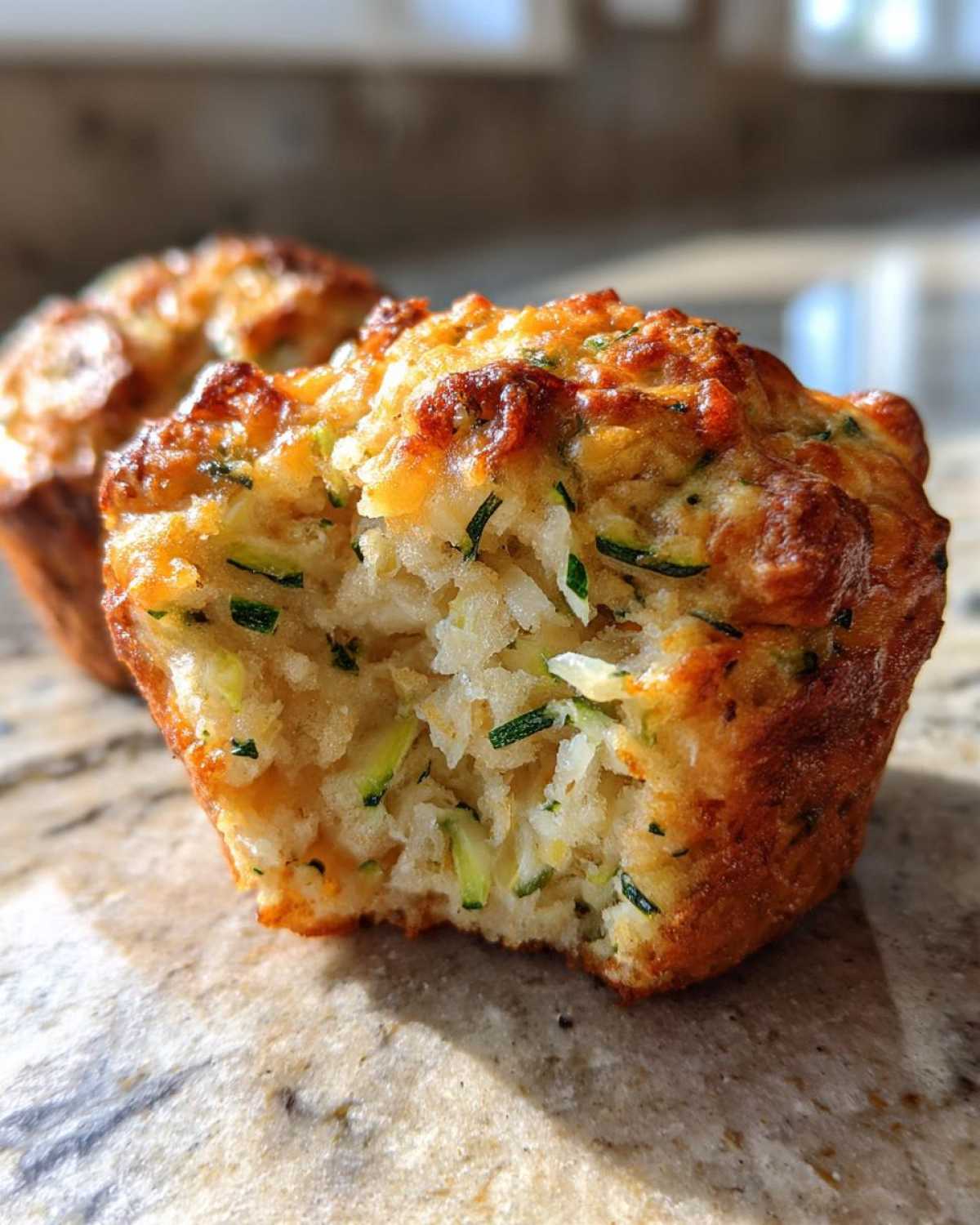 Savory zucchini cheese muffins - detail 4