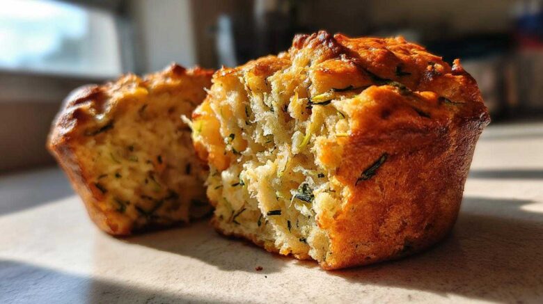 Savory zucchini cheese muffins