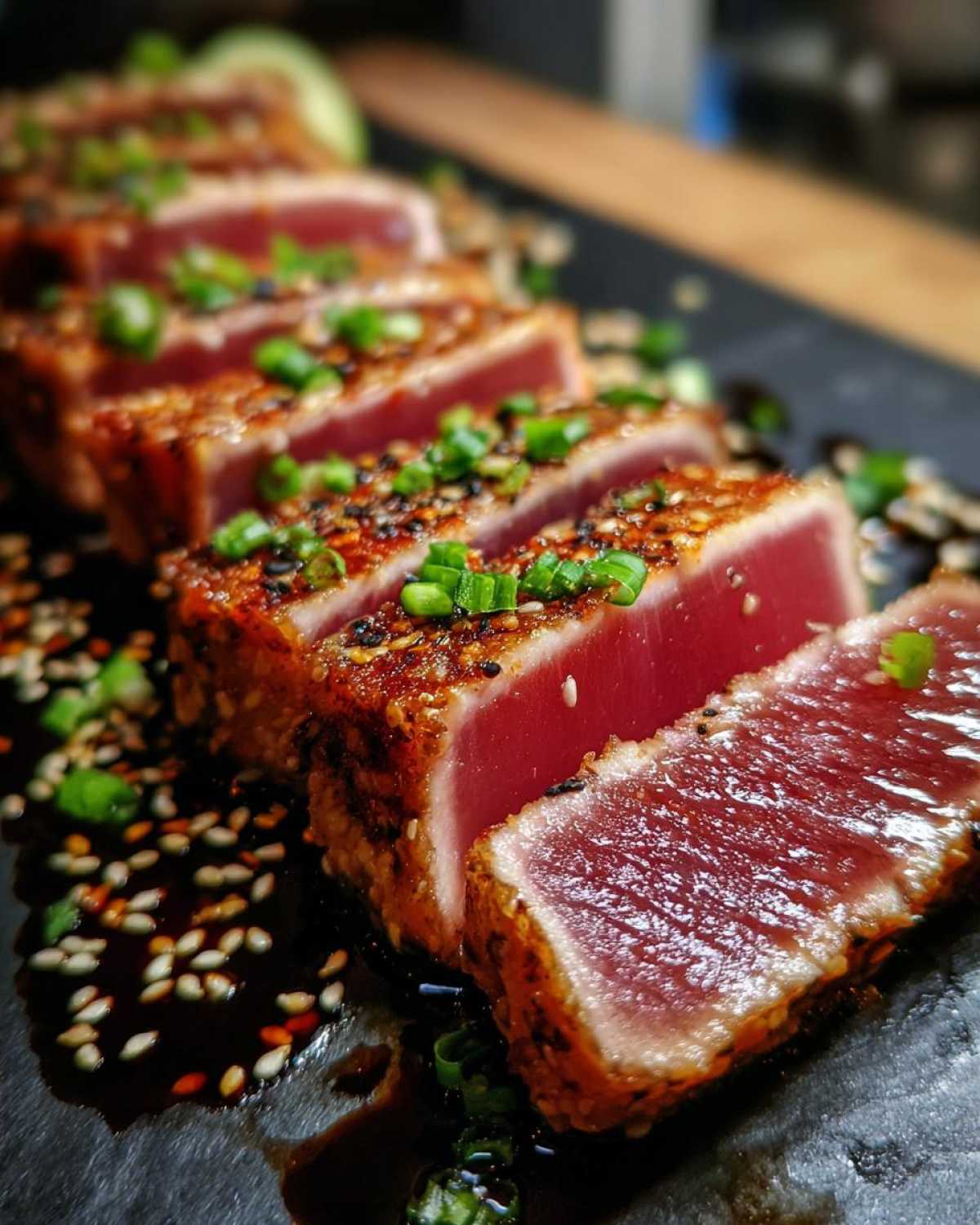 Sesame-crusted tuna steak - detail 1