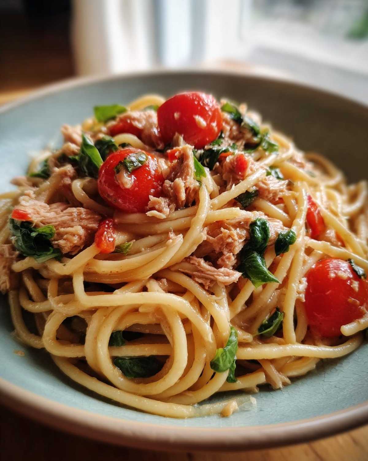 Tomato basil tuna pasta - detail 2