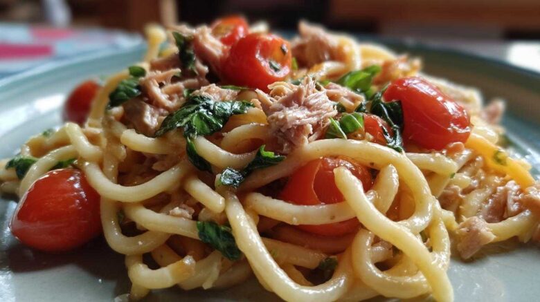 Tomato basil tuna pasta