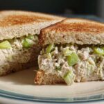 Tuna salad sandwich with celery