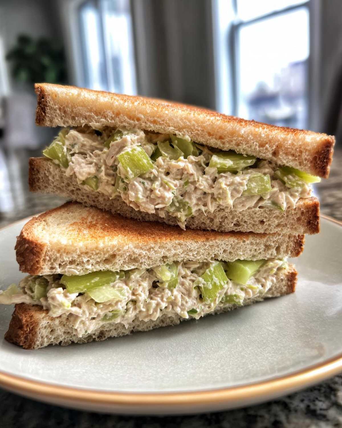 Tuna salad sandwich with celery - detail 2