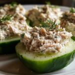 Tuna salad-stuffed cucumbers