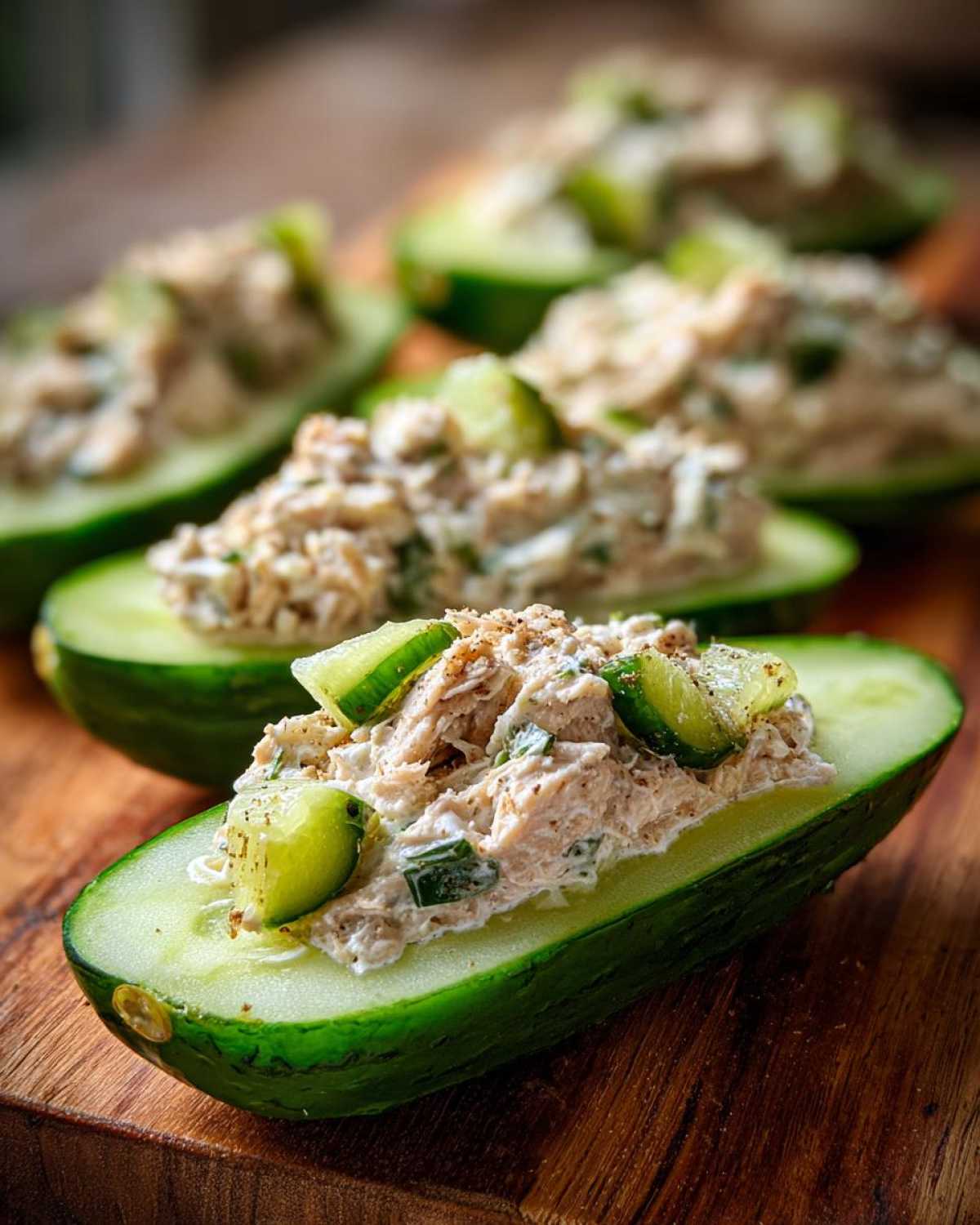 Tuna salad-stuffed cucumbers - detail 4