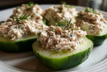 Tuna salad-stuffed cucumbers