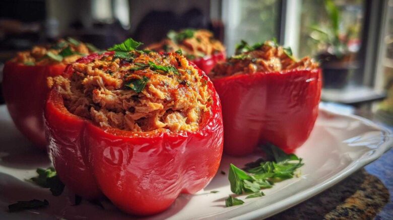 Tuna-stuffed bell peppers