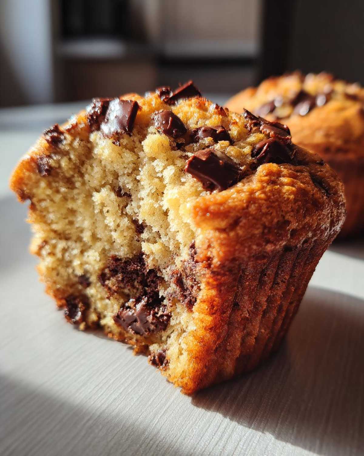 Vegan chocolate chip muffins - detail 2