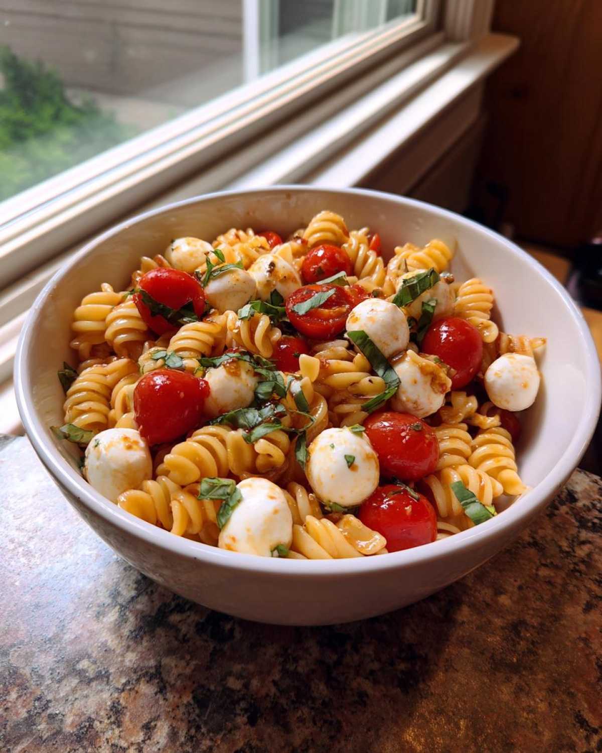Caprese Pasta Salad with Fresh Mozzarella - detail 2