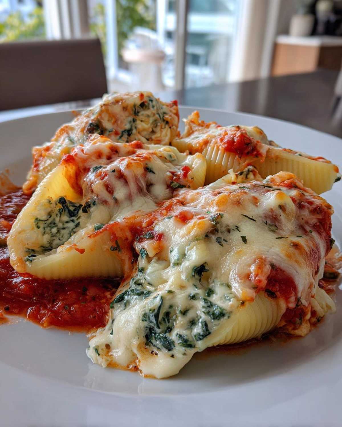 Cheesy Spinach Stuffed Shells - detail 1