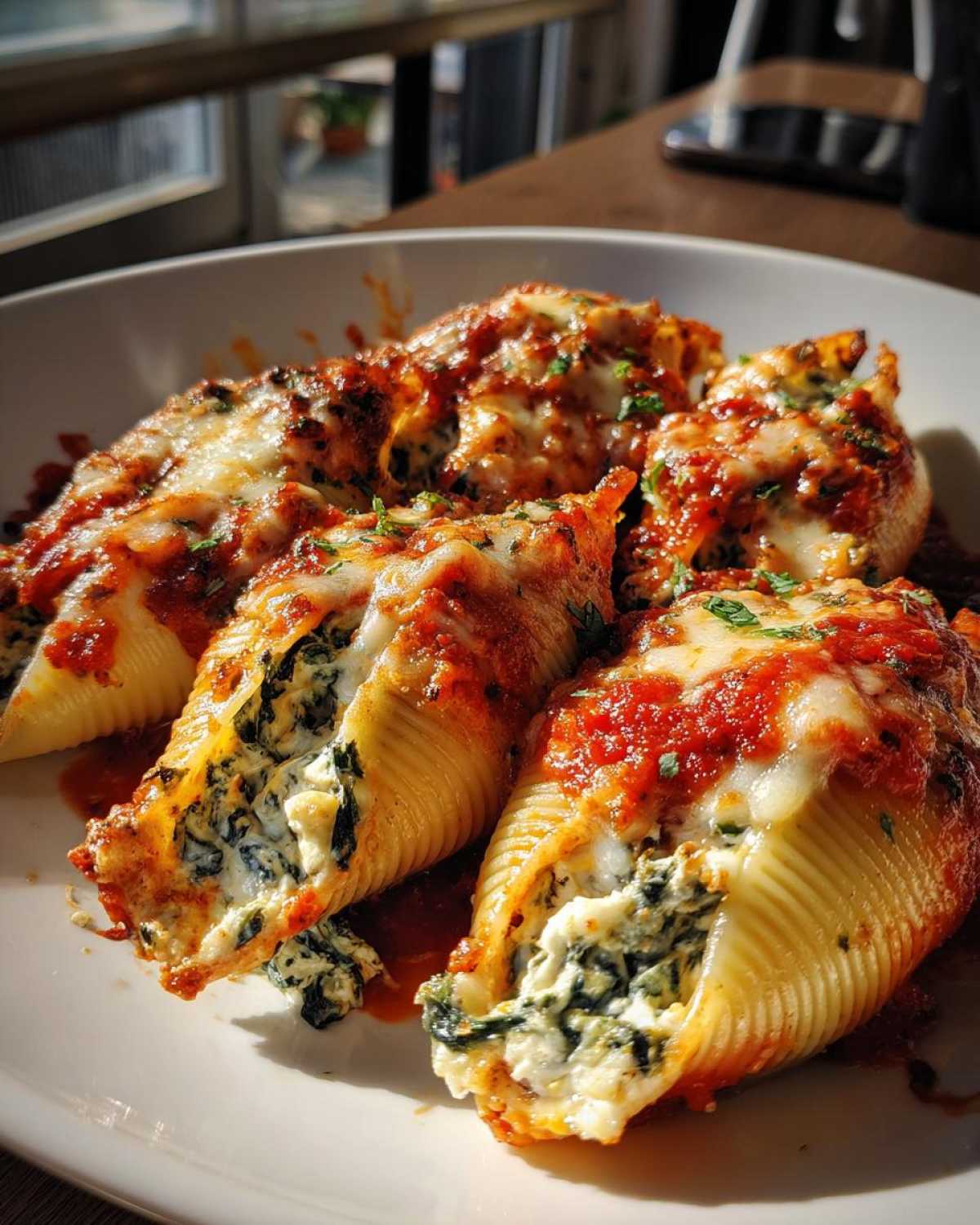 Cheesy Spinach Stuffed Shells - detail 2