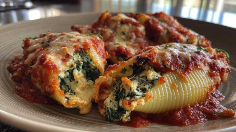 Cheesy Spinach Stuffed Shells
